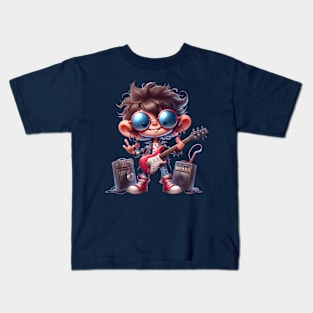 Cute Rockstar Illustration Kids T-Shirt